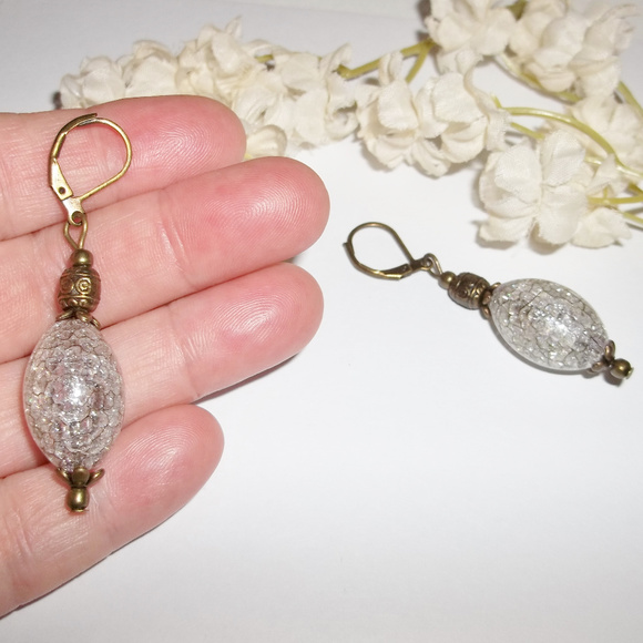 Brown Clear & Bronze Dangle Earrings Set NWT 5052 - Picture 6 of 10